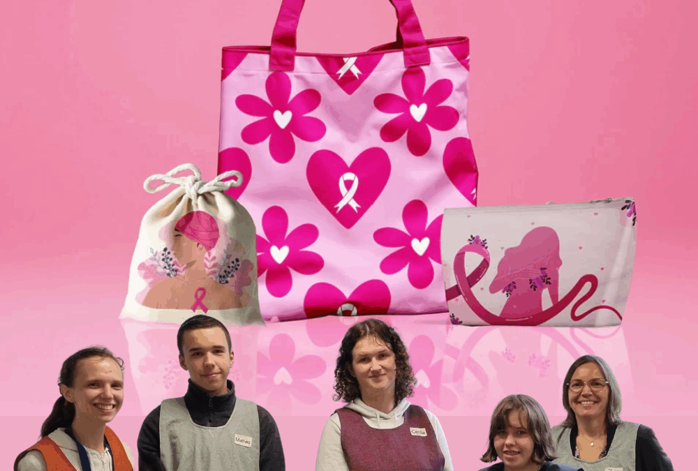 L’atelier couture de l’IME de Tréleau relève le défi solidaire d’Octobre Rose